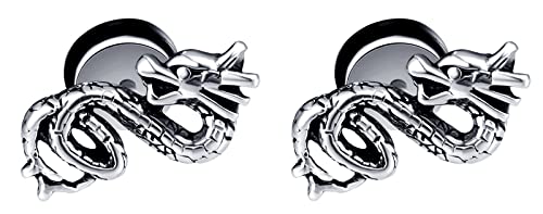 Ya en mundofriki.es: Feilok Pendientes de tuerca de plata con cabeza de oveja y dragón para hombre, juego de joyas de acero inoxidable para piercings, 1.5 cm, Acero inoxidable