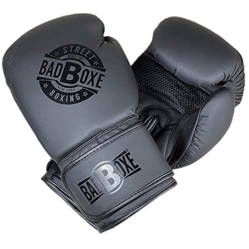 Badboxe Boxing Gloves Mma Gloves Made Of Strong Flex Leather Best For Every Day Workout Strong Quality (Black/Black/Street, 12Oz) #TOP3