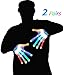 LED Gloves, K KERNOWO 2 Pairs LED Finger Lights Gloves, 5 Colors 6 Light Modes Colorful LED Rave Gloves for Halloween, Christmas Gift, Dance Costumes, Kids Games, Light-up Party.