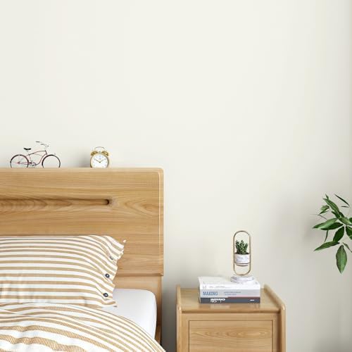 VaryPaper 32''x118'' Matte Off White Wallpaper Peel and Stick White Contact Paper for Cabinets Desk Waterproof Self Adhesive Wall Covering Removable Wall Paper for Bedroom Bathroom Apartments - 1