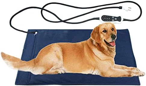 DEOMAN Pet Heating Pads for Dogs Cats Heated Bed mat,Electric Dog Heating pad with Timer to Keep pet Warm ,Long chew Resistant Cord