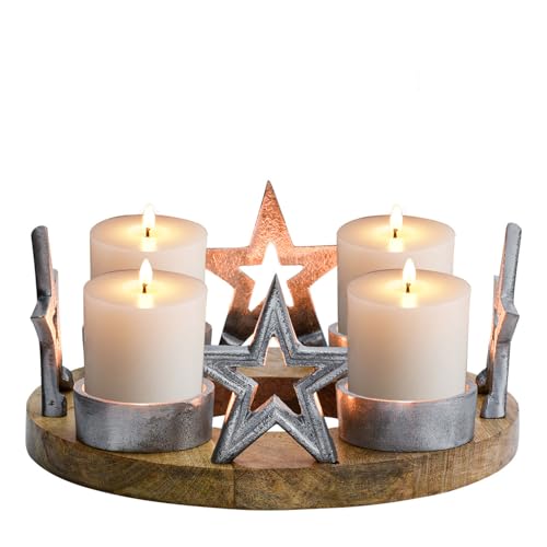 Marrakesch Orient & Mediterran Interior Marrakech - coroa do advento (metal, redondo, 23 cm, decoração de Natal)