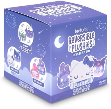 TeeTurtle Hello Kitty and Friends Sanrio Celestial Series Reversible Plushie Mystery Box - 3-Inch Two-Sided Blind Box Plush with Embroidered Details - Cute Surprise Toy for Kids, Teens, and Adult