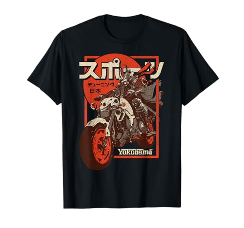 Yokohama City Retro Futuristisches Motorrad 80er Jahre Yokohama T-Shirt