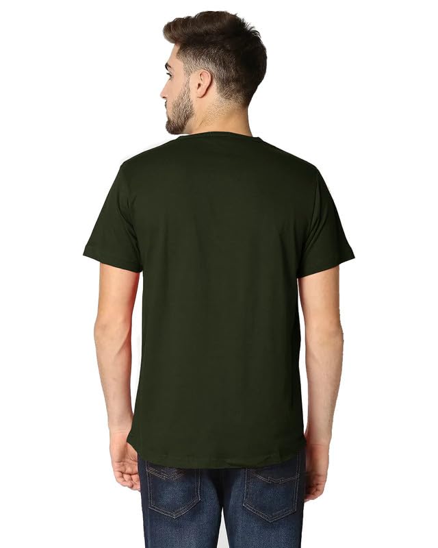 Image of LAZYCHUNKS Henley Neck Men's Cotton Half Plain Sleeves Slim Fit T-Shirt | Round Neck Men's Tshirt | Solid Colors | Summer Wear | - Multicolor