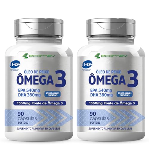 2Un Omega 3 1360mg Epa Dha Selo Qualidade Ifos 100% Puro 180Cáps