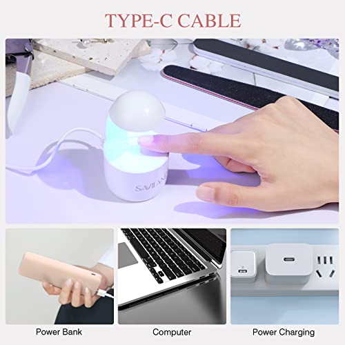 Saviland Mini Led Nail Lamp, Mini U V Lamp For Gel Nails, Portable Usb Nail Lamp Easy To Carry Quick Nail Dryer Curing For Travel Manicure Nail Art Gel Nail Polish Home & Nail Salon Diy #TOP4