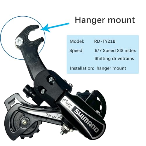 BIYDOO Bicycle Rear Derailleur Tourney RD-TY21 6/7 Speed Hanger Mount for MTB Bike - Thumbnail 2