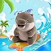 Acgtrick Cute Moo Deng Plush Soft Pygmy Hippo Plushie Toy Moo Deng Hippopotamus Plushie Doll for Fans Gift Hippopotamus Stuffed Animal Pillow for Boys Girls Kids Adults 9 inch #1