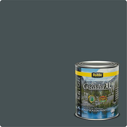 Rodda Paint CASCADIA XL Exterior Velvet All Seasons Paint & Primer in One, Quart, Blue Depths (460103Q-0626/Blue Depths)
