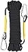 X XBEN Corda di Sicurezza - 8 mm Outdoor Rock Climbing Fune di Sicurezza 10m Nero, Corda di Sicurezza con 2 moschettone, Corda per Outdoor Escape, Campeggio, Arrampicata, Fire Rescue Paracadute