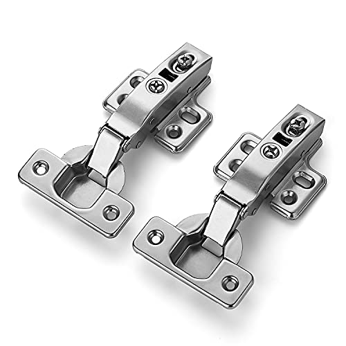 Image of Ravinte 2 Pack 1 Pairs European Kitchen Cabinet Hinges Soft Close Full Overlay Cabinet Door Hinges Heavy-Duty Frameless Adjustable Concealed Cabinet Cup Hinge