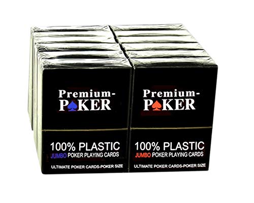 Neu 12 X Poker Karten Casino Qualität 100 % Plastik Grosser Index 4 Eckzeichen