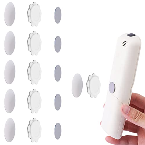 KINBOM 6pcs Adhesive Remote Control Holder Wall Mount, Magnetic TV Remote Holder Sunflower Shaped Strong Hold Remote Holders for Home Office Supply Storage (White)