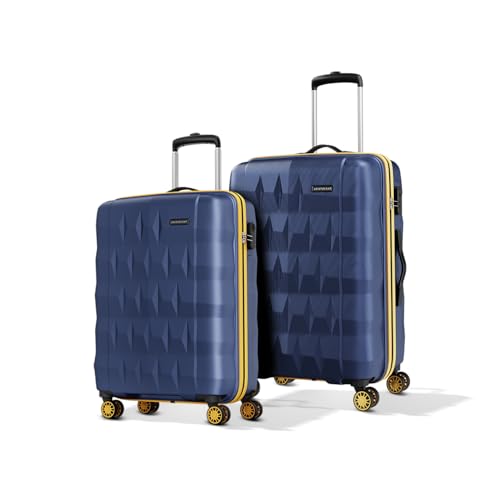 Image of Aristocrat Comet Set of 2 Trolley Bag 56, 66cm | Small+Medium| Hard Luggage| Smooth 8-Wheel Suitcase| Combination Lock with Sturdy Zipper| Full Fabric Convipack | 3-Year International Warranty (Blue)