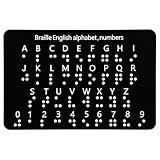 Braille Alphabet Board with Raised Dots, 19x12cm/7.5x5in Braille Alphabet and Number Board Learning Letter...