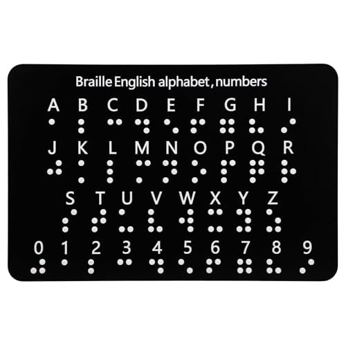 Braille Alphabet Board with Raised Dots, 19x12cm/7.5x5in Braille Alphabet and Number Board Learning Letter Fingerboard for Beginners Blind Children & Adults Teaching Aid