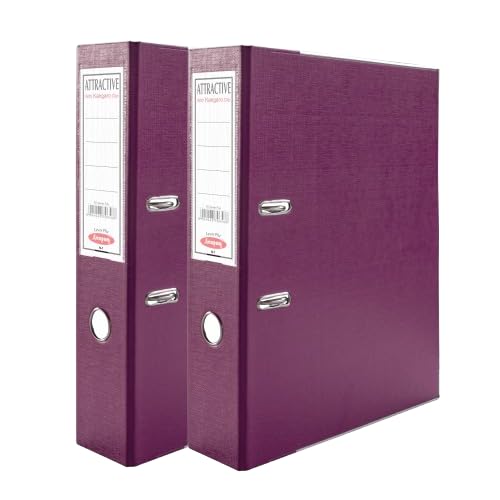 Image of Anupam Cobra Spring File | Full Size (F /S) | Robust Textured Cover | Steel Spring Binder | Large Capacity Document File | Finger Hole for Easy Shelf Access | for Office & Home (Maroon, Pack of 2)