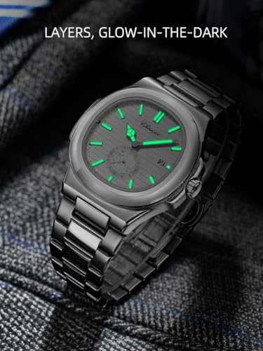 Image of Gosasa Fashion Men's Watches Date Business Watch Stainless Steel Luxury Style Luminous Quartz Waterproof Analog Display Male Wristwatch