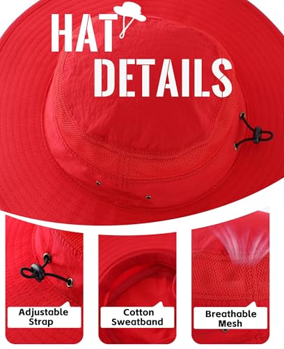 Image of Home Prefer UPF 50+ Men's Sun Hat Wide Brim Bucket Hat UV Protection Hat for Mens Womens Beach Safari Gardening Golf Fishing
