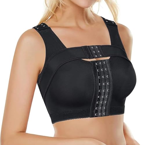 Genérico Sujetador Sin Costuras Mujer Suave Transpirable Y Proporciona Una Bralette Invisible Sin Costuras Ajuste Push-Up, Sujetador con Hebilla Frontal para Postoperatorio