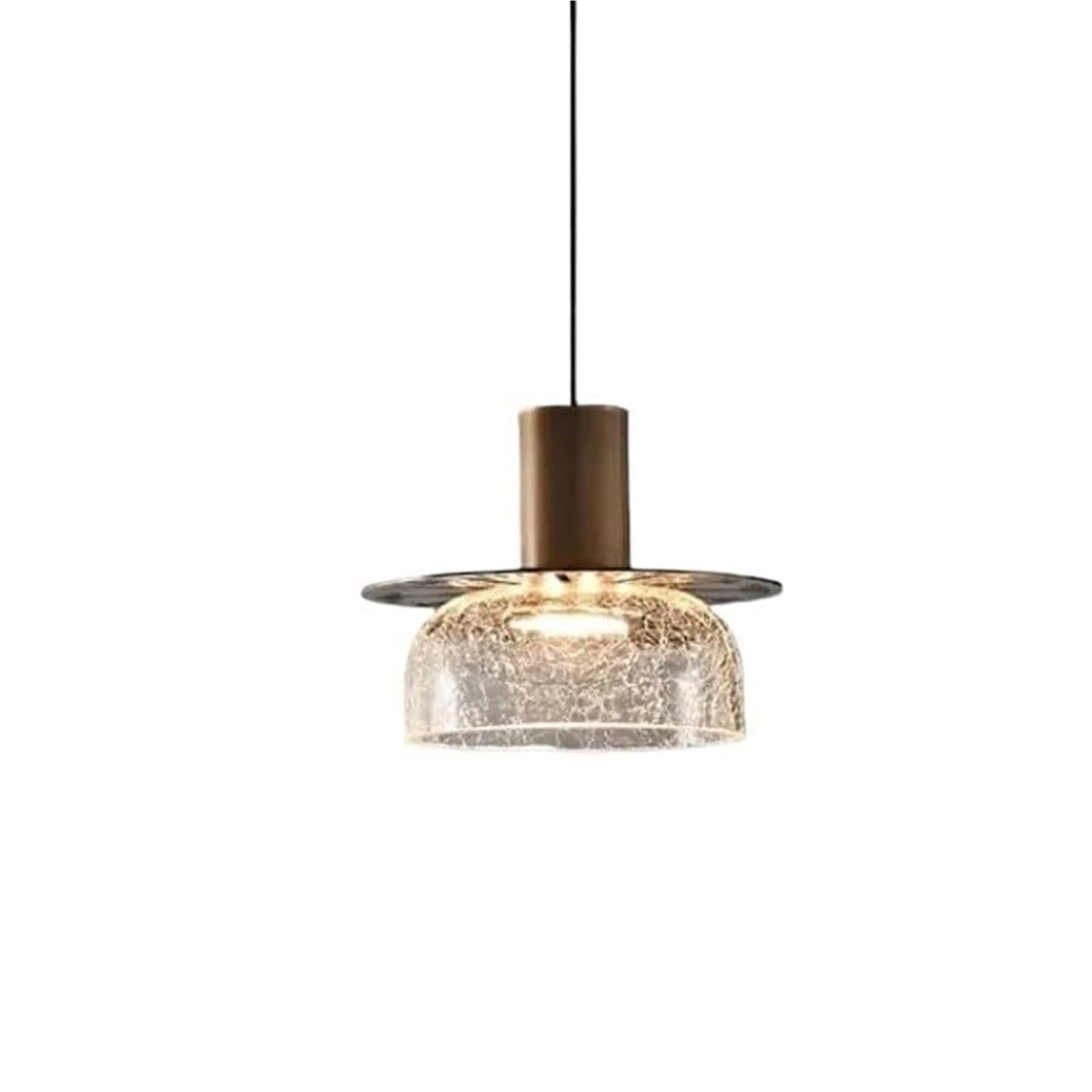 HUAYUSEDF Nordic Modern Cracked Glass Pendant Lamp Chandelier Hanging Lighting Ceiling Fixture for Kitchen Island Bedroom Bedside