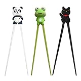 3 Paar Essstäbchen Kinder, Essstäbchen Hilfe Als Halterung für Anfänger Stäbchen Zum Essen Panda Design, Cat Paw Chopsticks Kinder Stäbchenkopf Abnehmbar Lernset In Niedlichen Design