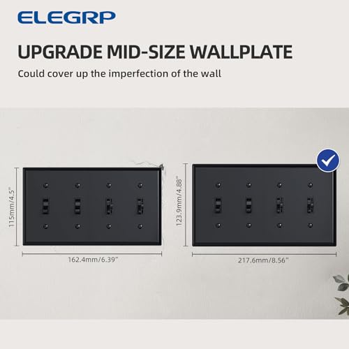 Plaque murale interrupteur triple noir brillant cache prise bascule 2 unitas - 5