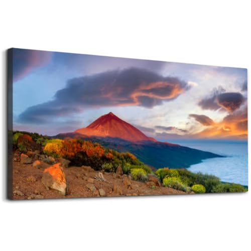Wibinuki Wall Art Teide Volcano in Tenerife at Sunset