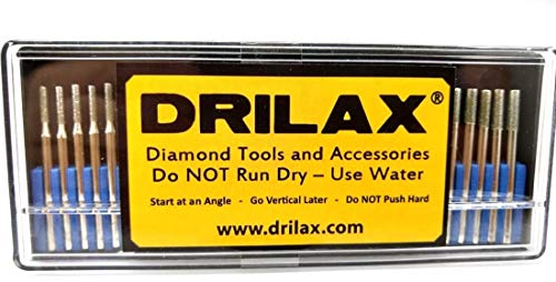 Drilax 30 pcs SET 2mm and 3mm Mix Diamond Drill Bit Cylindrical Bur