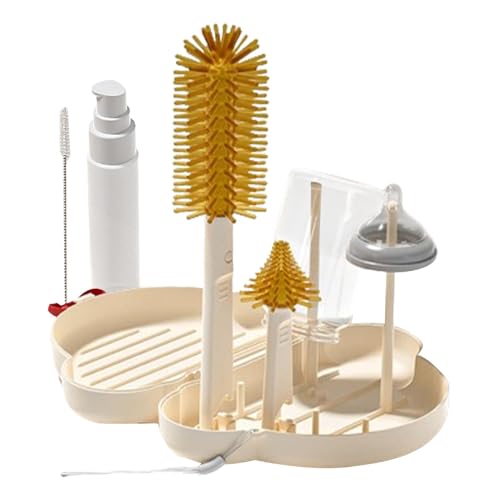Tuxxjzm Cepillo de biberón, Cepillo de limpieza de biberones | Cepillos para botellas Fregona para botellas - Juego de cepillos para botellas con cepillo para pajita, cepillo para