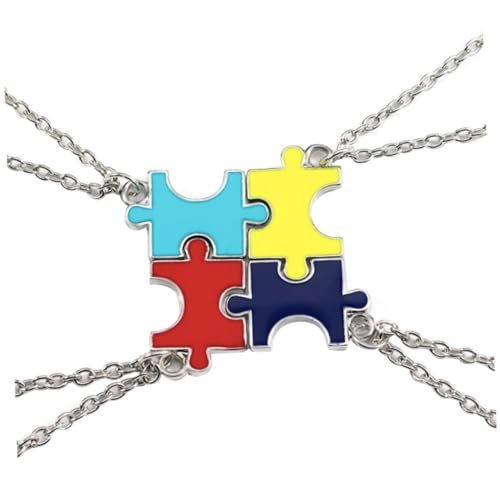 Yardenfun 4 peças colar criativo de amizade com pingente de puzzle de joalharia para amiga design e para especiais