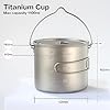 COMTAI 1100ml Titanium Camping Pot with Lid & Bail Handle, Lightweight Backpacking Cookware for Outdoor Hiking Cooking, Ultralight Titanium Cook Pot for Campfire Use #1