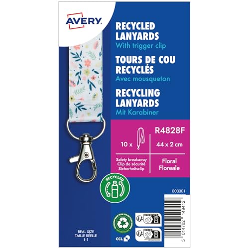 Tour de cou recyclé 2cm Floral : fini les badges perdus en entreprise