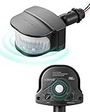 EDISHINE 240° & 360° Motion Sensor, Replacement Motion Detector for Outdoor Lights, Adjustable Time & Detection Range Up to 60FT, 3 Modes PIR Motion Sensor for Floodlight, Black, UL Listed