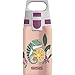 SIGG Shield One Flora Kinder Trinkflasche (0.5 L), Edelstahl Kinderflasche mit auslaufsicherem Deckel, einhändig bedienbare Wasserflasche, Pink