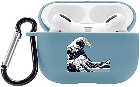 LuGeKe Cute Elephant Blue Case Cover for Airpods Pro with Keychain, Kawaii Lovely Animal Soft Shockproof Protective Airpods Pro Cases Cool Charging Case with Design for Boys Girls Lady Man Kids