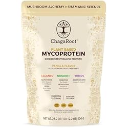 ChagaRoot Mycoprotein Mushroom Protein Powder, Vanilla - 19g of Vegan Protein, Plant Based, Superfood, Master Blend of Chaga, Reishi, Turkey Tail, Shiitake, Lions Mane, Coffee, Smoothies (1.76 lb)