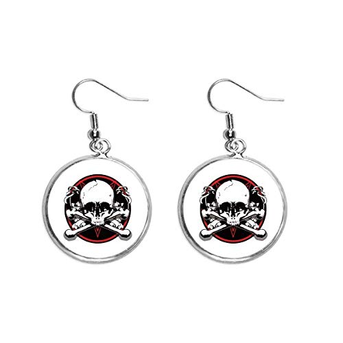 Pendiente de plata con diseño de esqueleto pirata de cerámica y acabados artesanales