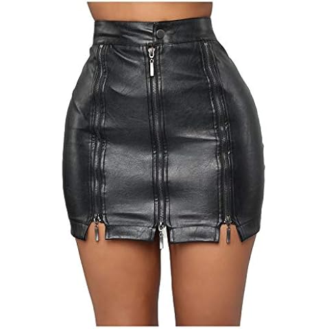 Elegant High Waist Casual Mini Leather Skirt Cover