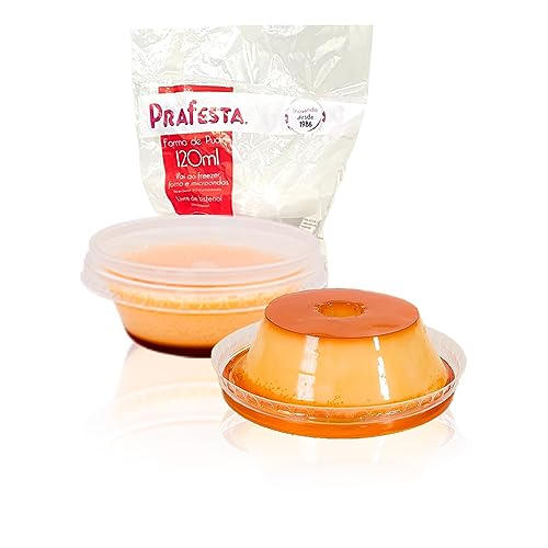 144 Mini Formas Para Pudim 120ml Com Tampa Forneável - Prafesta