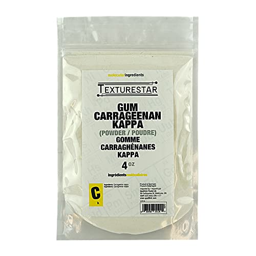 Texturestar Pure Kappa Carrageenan Powder - 4 oz | Pure Kappa Carrageenan, Vegan Seaweed Powder Perfect For Gelling & Thickening, Cheese Making