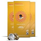 AFRO COFFEE Mild & Aromatic Bio I 3 Pack I 30 Premium Kaffee Kapseln Fairtrade I Arabica & Robusta I in kompatiblen Kaffeekapseln* I blumiger Kaffee aus Ostafrika I mittel geröstet & säurearm