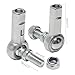 4 Packs M8 x 1.25mm Rod End Bearings, 8mm Bore Tie Rod Ends with Left/Right Hand Threads, Steering Ball Joints for Go Kart, ATV, Buggy, Drift Trike, Mini Bike, and Industrial Use