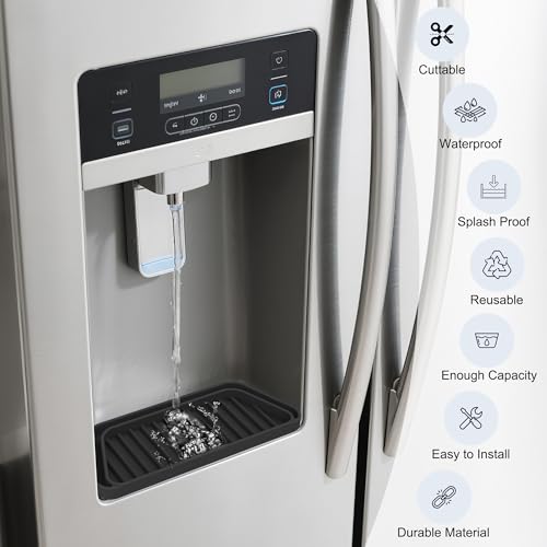 KindGa Refrigerator Drip Catcher Tray,Protector Ice and Water Dispenser Pan,Fridge Spills Water Pad Catch Basin for Drainage 2 Pack (Rectangular,Black) by KindGa - Image 2