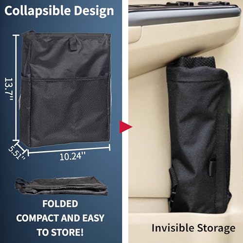 Image of Car Trash Can Automotive Garbage Bag for Truck SUV Home, Waterproof Leakproof Oxford Multi-Use Organizer for Vehicle Traveling