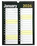 PaulStore 2026 Wall Calendar for Home Office, Easy Large Month to View, Large Print Planner, Wire Spiral Bound with Hanging Hook