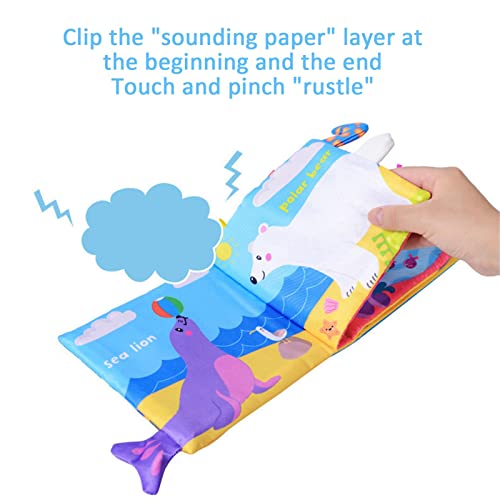 Livros macios para bebês, livros de pano interessantes, desenhos animados interativos com cauda de a