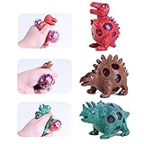 BSTTAI 3 Packungen Dinosaurier Stress Ball, Dinosaurier Antistress Gummi Schaumstoff Dino Kinder Bildung Geschenke Kindergeburtstag Party Dekoration