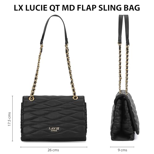 Image of Lavie Luxe Women's Lucie Quilted Medium Flap Crossbody Sling Bag | Ladies Purse Handbag | Gift for Women